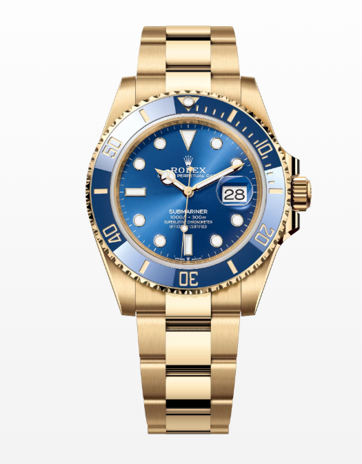 Rolex Submariner Date, Yellow Gold, Blue Dial