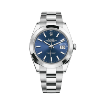 Rolex Datejust 41mm, Oyster, Smooth, Blue Dial