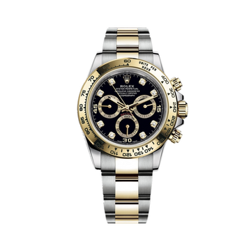 Rolex Cosmograph Daytona, Steel and Gold, Black Diamond Dial