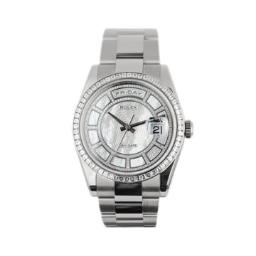 Rolex Day-Date 36mm, White Gold, Carousel Diamond Dial