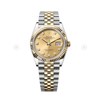 Rolex Datejust 36mm, Steel and Gold, Jubilee, Champagne Diamond