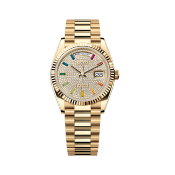 Rolex Day-Date 36mm, Yellow Gold, Diamond Rainbow Pave