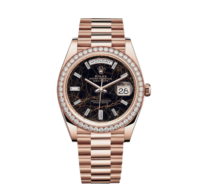 Rolex Day-Date 40 Rose Gold Eisenkiesel Dial